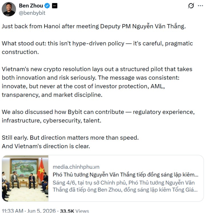 Ben Zhou Bybit Vietnam