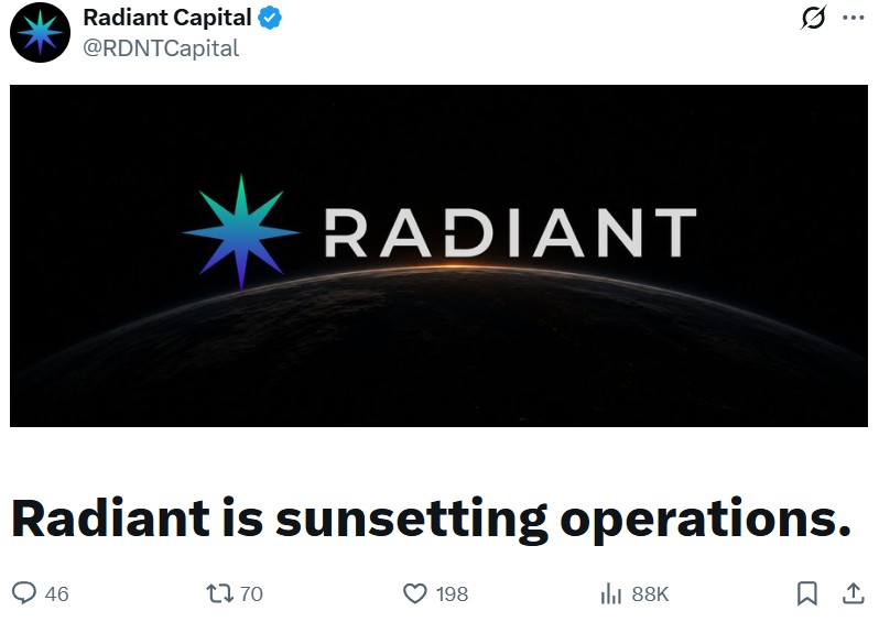 Radiant Capital calls it quits